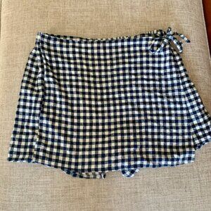 Old Navy Blue and White Gingham Skort